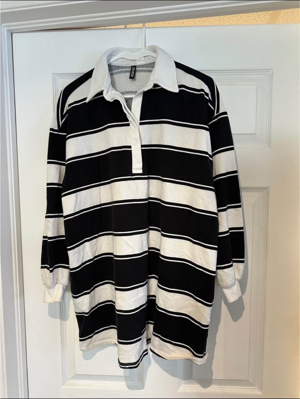 Black & White Striped Rugby Polo dress